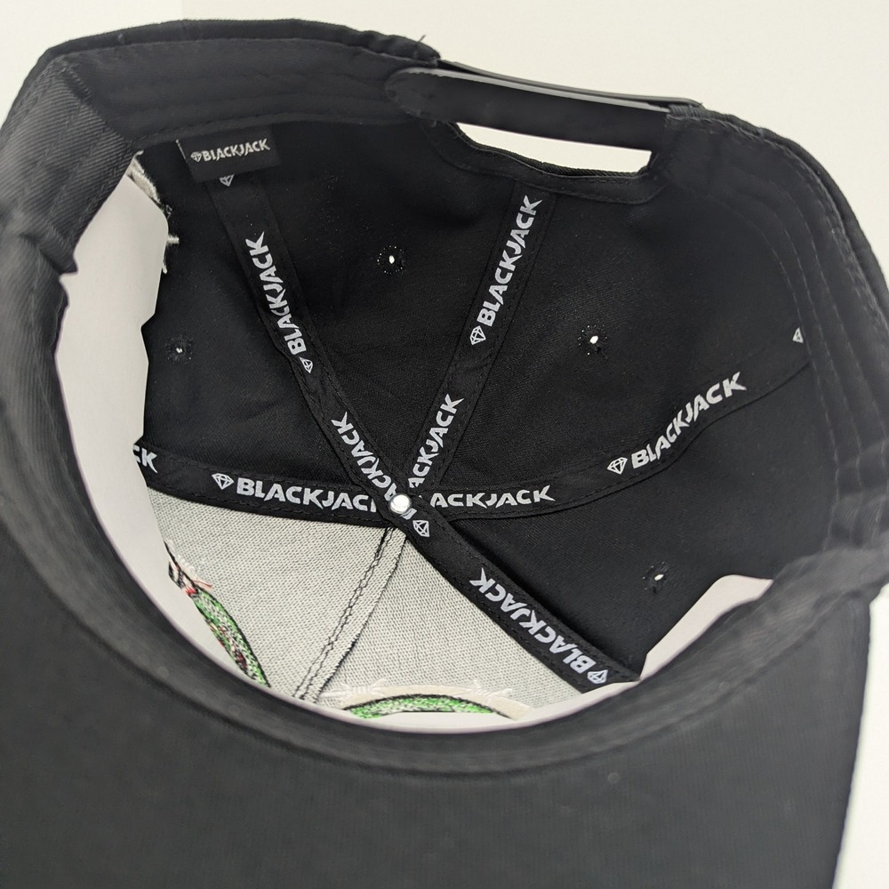 Blackjack Trust No 1 Snapback Hat Black Snake Rose Barbed Wire Flat Brim Cap - Picture 11 of 12